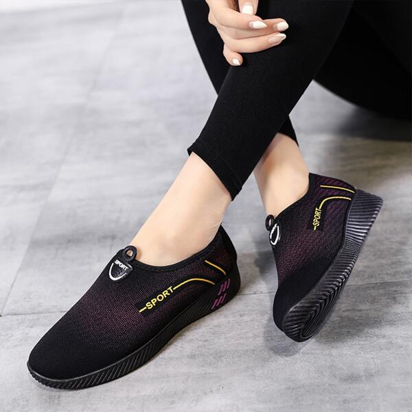 

Letter Graphic Running Shoes, Black