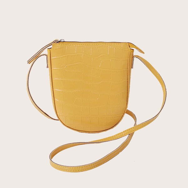 

Croc Embossed Crossbody Bag, Yellow