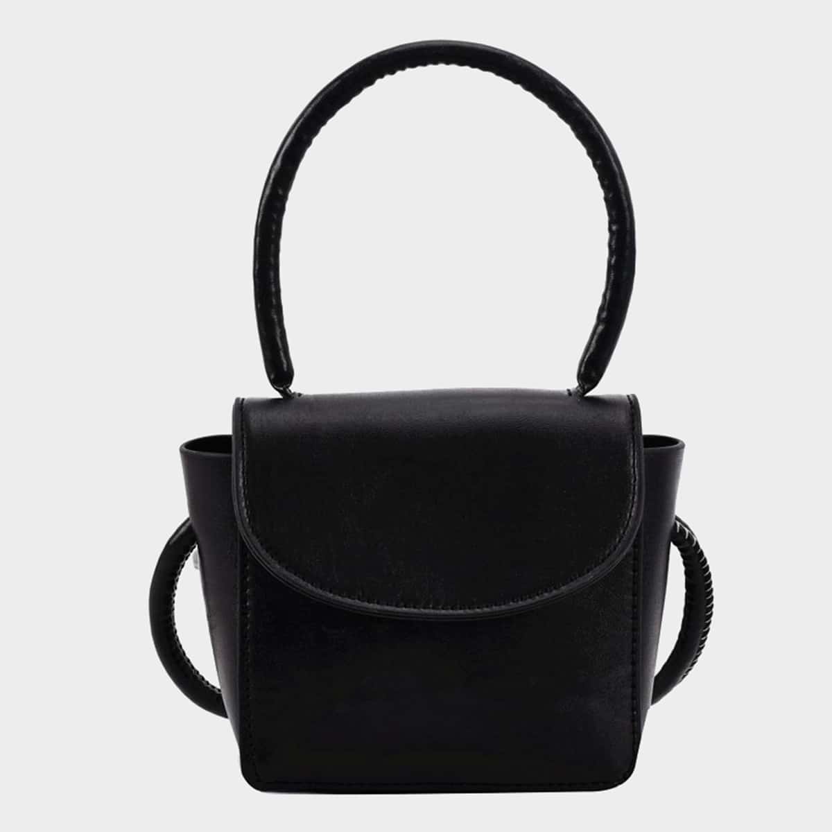 

Solid Satchel Bag, Black