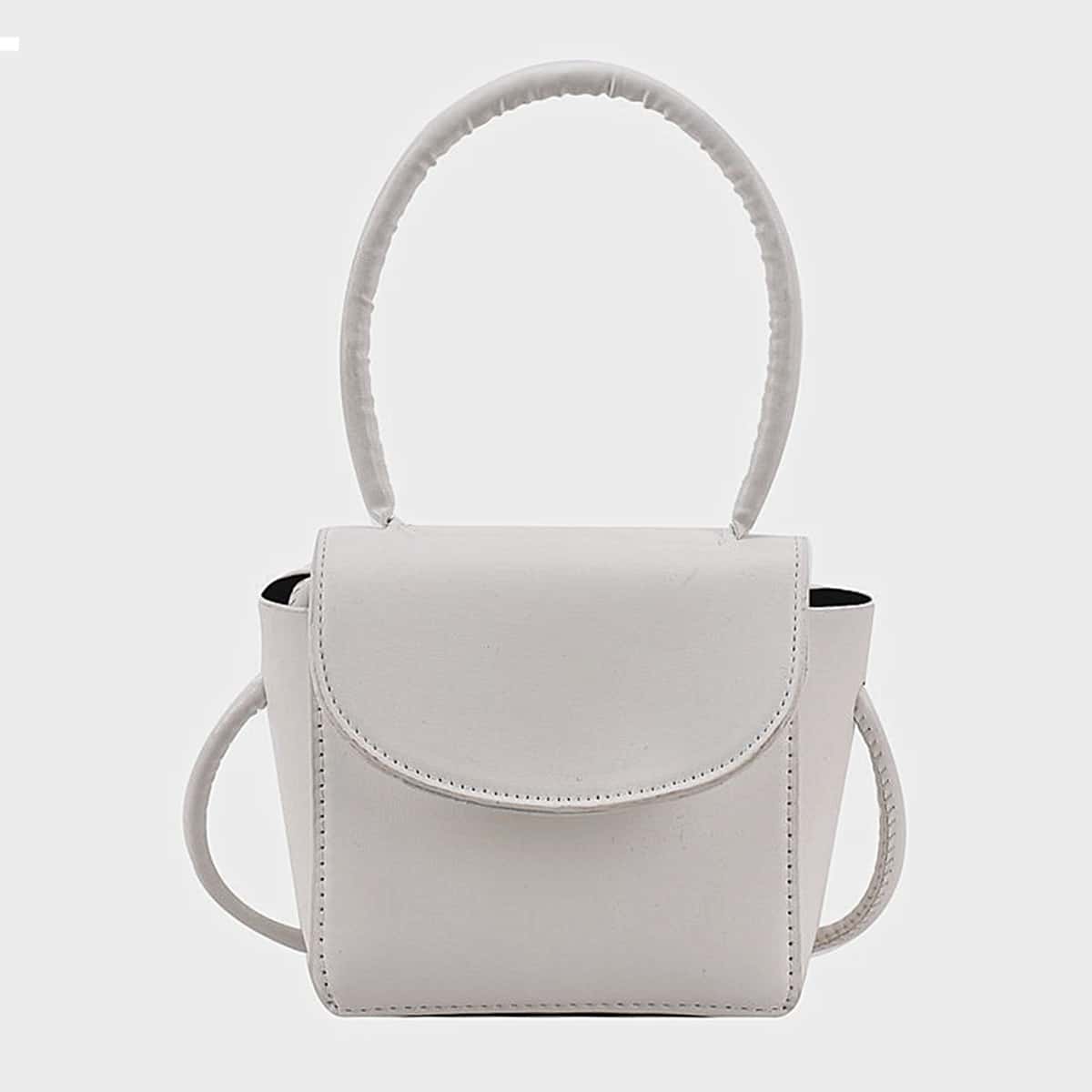 

Solid Satchel Bag, White