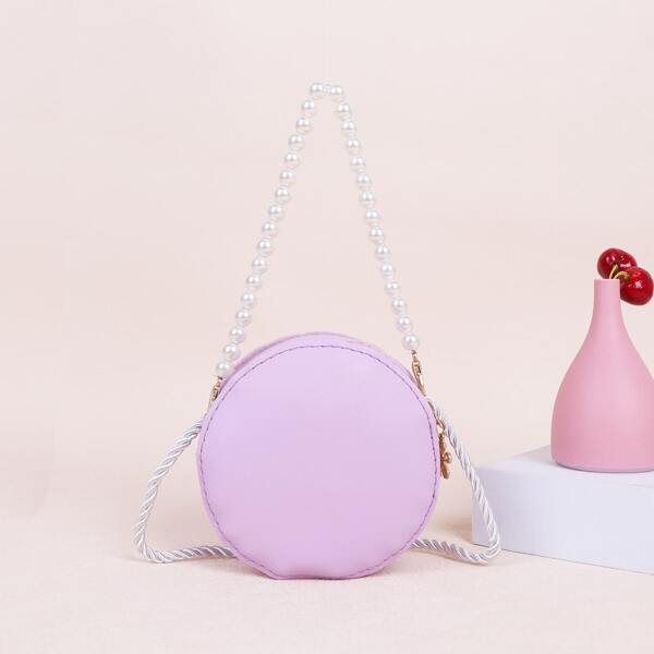 

Girls Minimalist Heart Shaped Satchel Bag, Purple