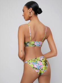SHEIN Tropical Bikini For Summer Beach Vocation - Multicolor - View 2