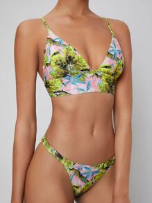 SHEIN Tropical Bikini For Summer Beach Vocation - Multicolor - View 6