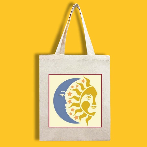 

Sun & Moon Graphic Shopper Bag, Beige