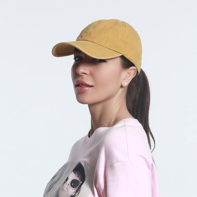 

Solid Ponytail Baseball Cap, Yellow