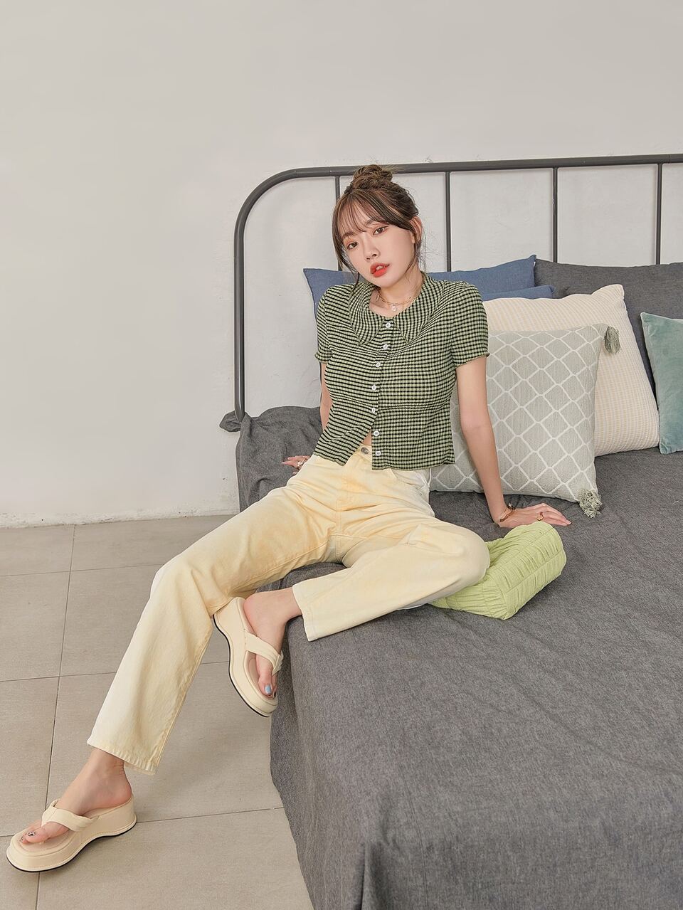 Gingham Button Up Shirt Summer,Crop Tops Women