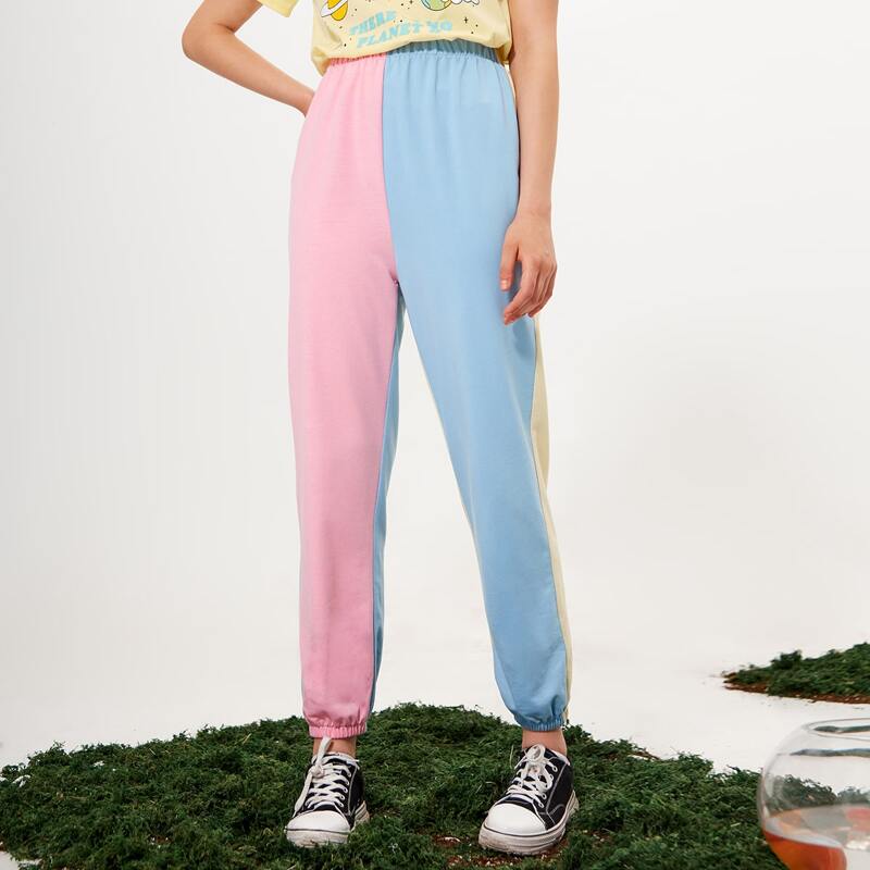 

Colorblock High Waist Sweatpants, Multicolor