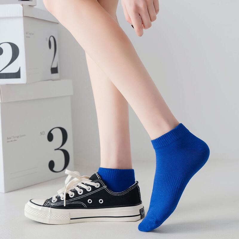 

1pair Solid Ankle Socks, Royal blue