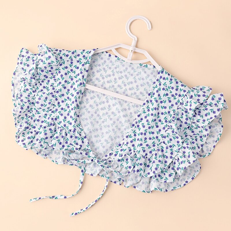 

Ditsy Floral Ruffle Trim Dickey Collar, Multicolor