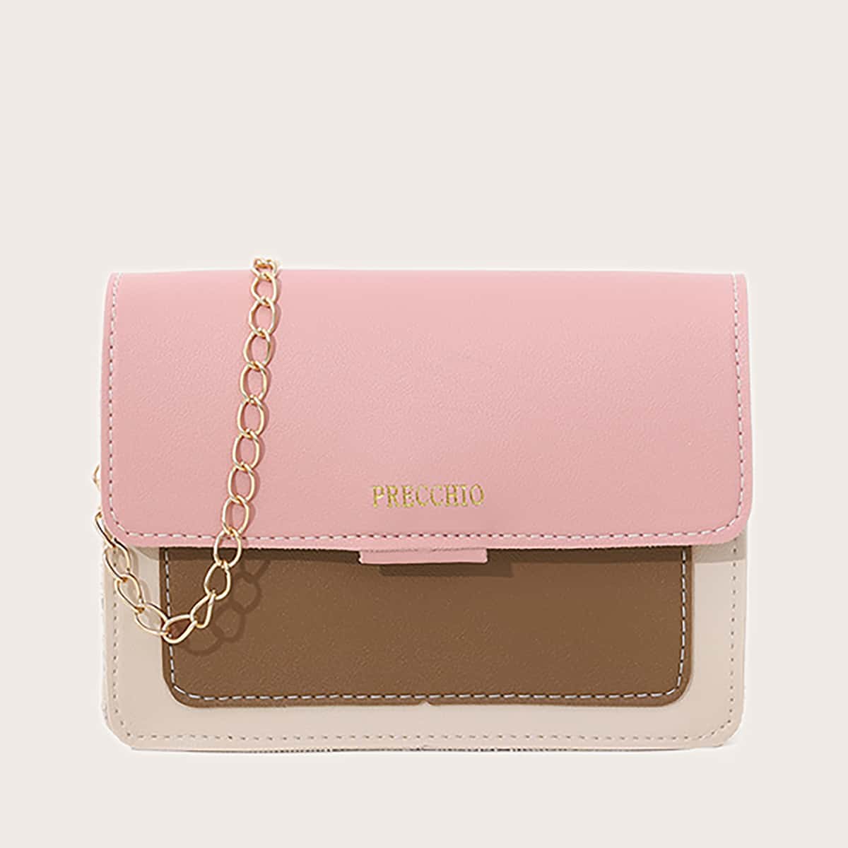 

Colorblock Chain Crossbody Bag, Multicolor