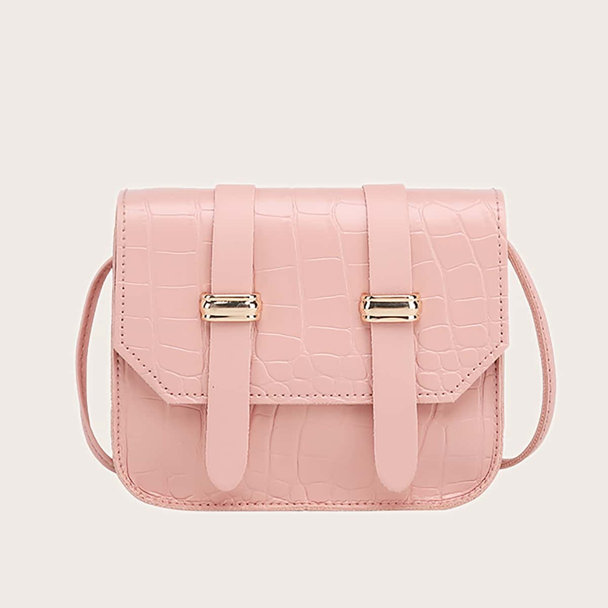 

Croc Embossed Crossbody Bag, Pink