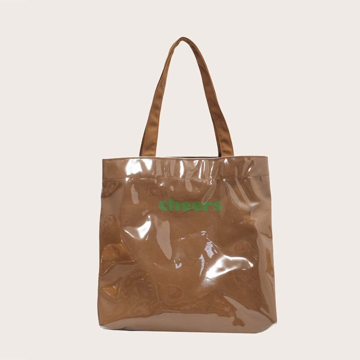 

Letter Graphic Tote Bag, Khaki
