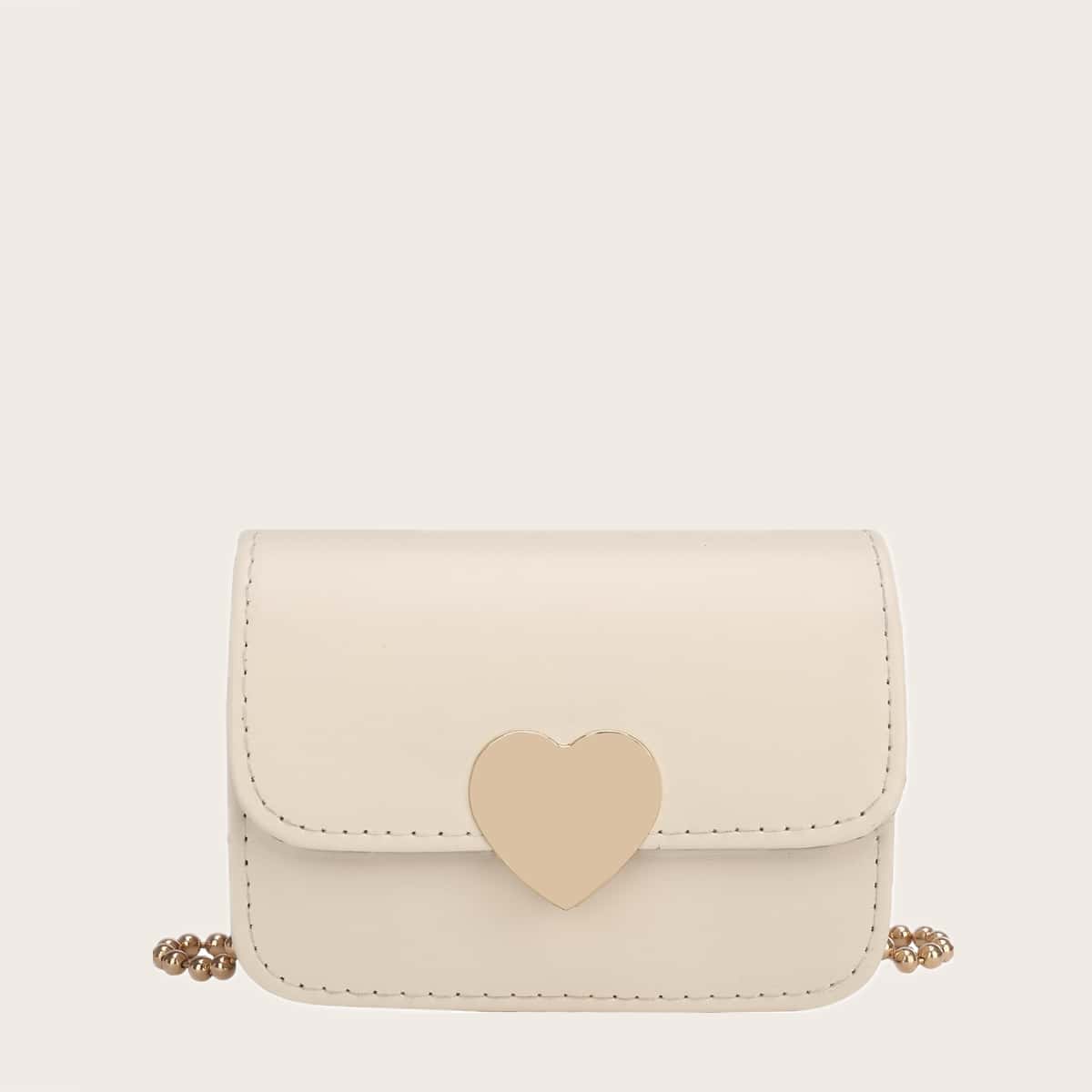 

Heart Mini Crossbody Bag, White