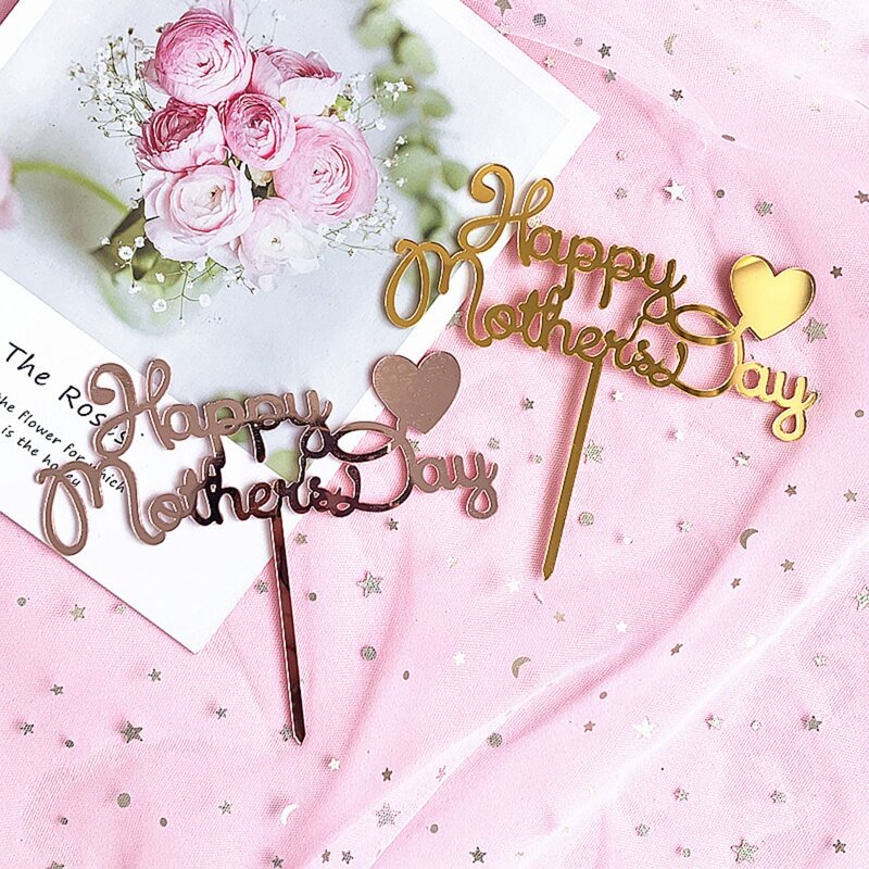 

2pcs Random Mother's Day Cake Topper, Multicolor