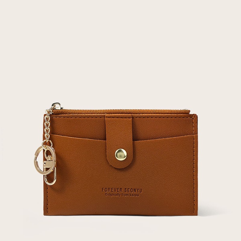 

Zip Card Holder, Brown