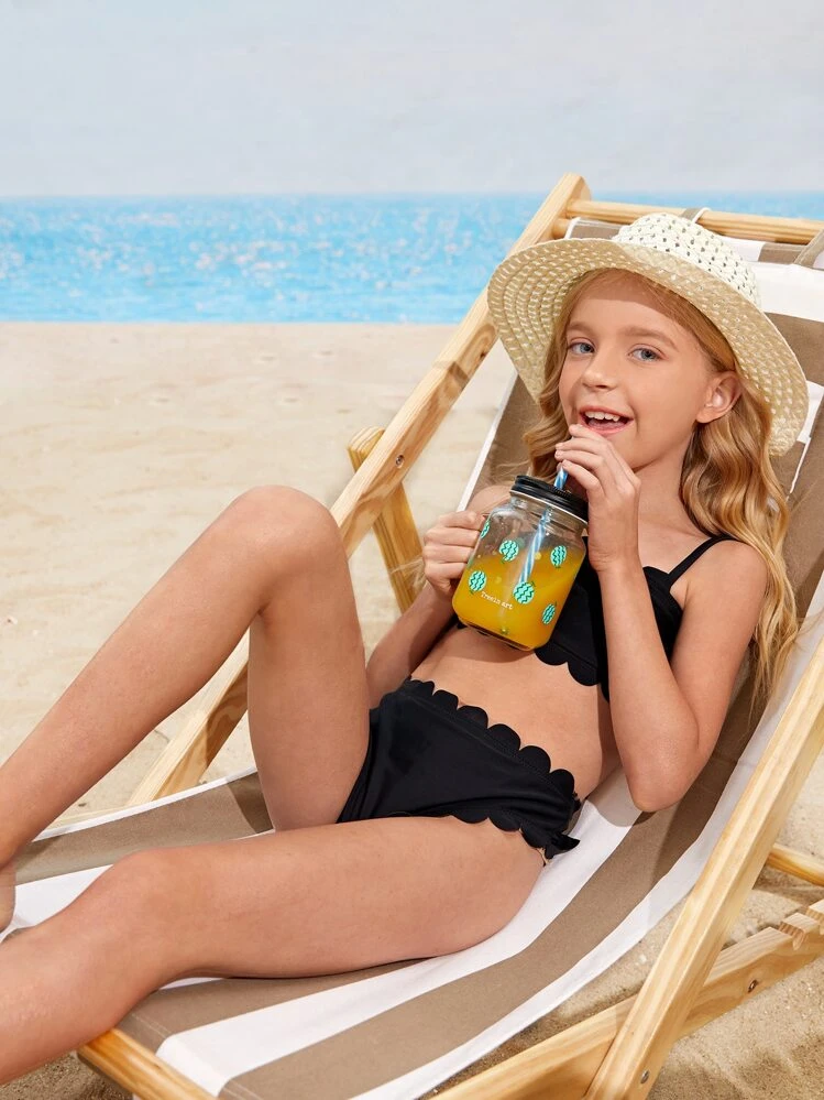 Maillot De Bain Fille Joli Aillot De Bain 3 Pièces Pour Adolescentes Avec Short Et Jupe Maillot De Bain Bebe