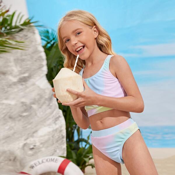 

Girls Tie Dye Bikini Swimsuit, Multicolor