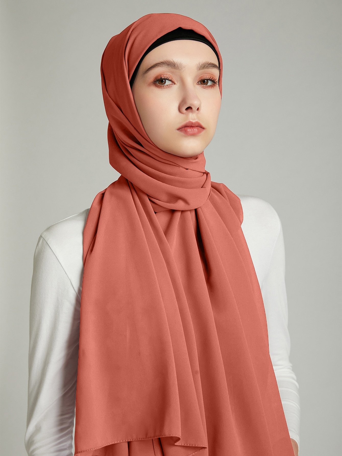Plain Chiffon Hijab Scarf | SHEIN