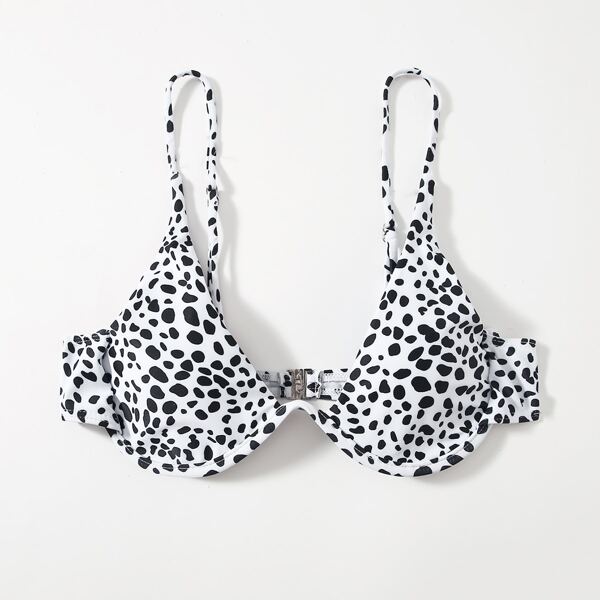 

Dalmatian Underwire Bikini Top, Black and white