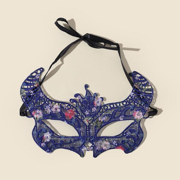 

Flower Print Masquerade Party Eye Cover, Blue
