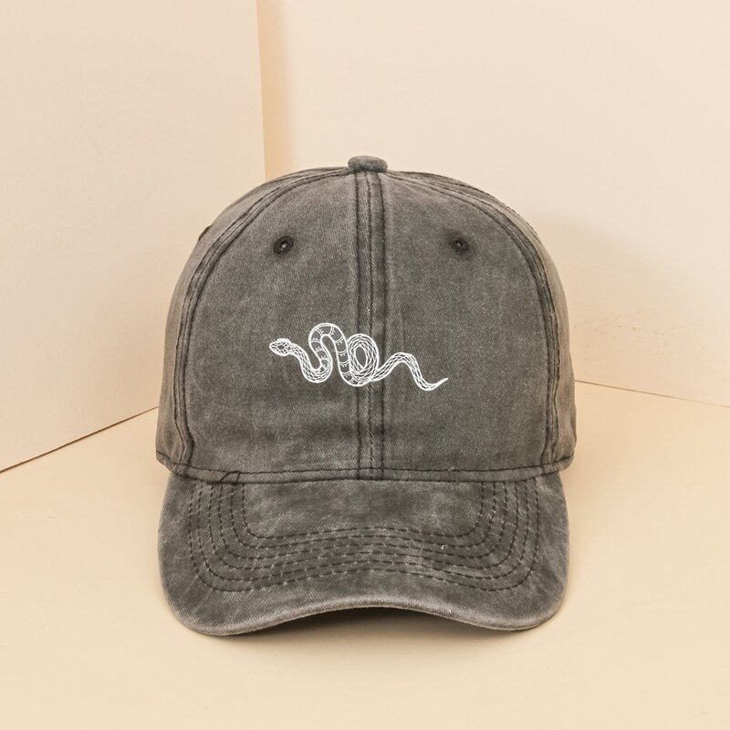 

Snake Print Baseball Cap, Grey