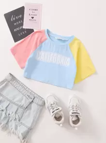 SHEIN Tops con gái Lá thư Sẵn sàng - Nhiều màu - Xem 1