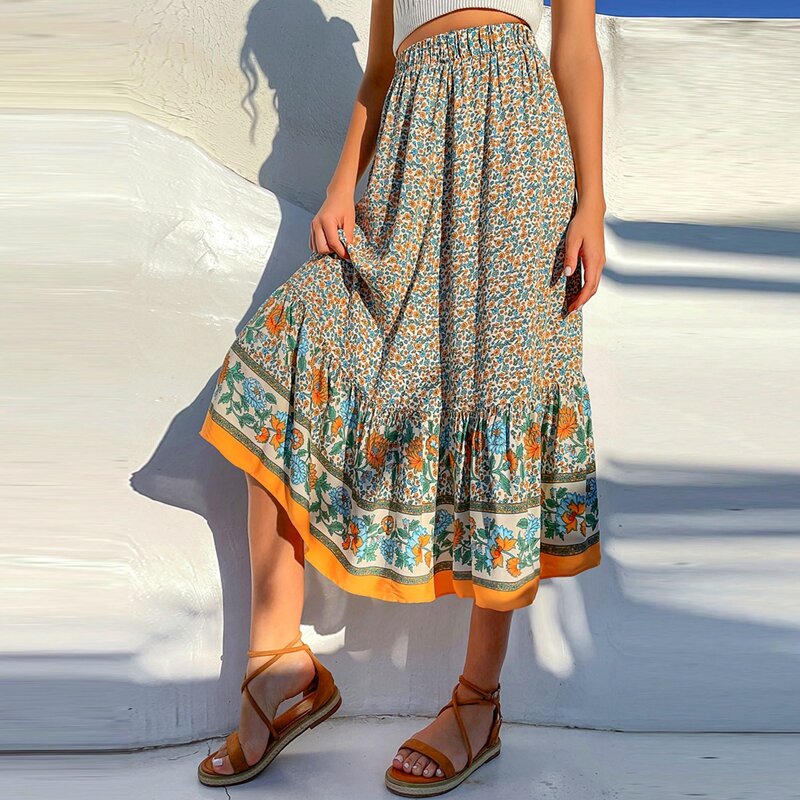 

Ditsy Floral Ruffle Hem Skirt, Multicolor