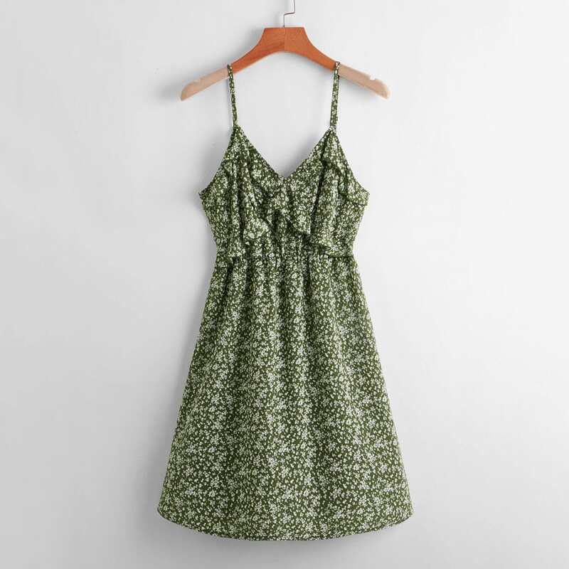 

Ditsy Floral Ruffle Cami Dress, Multicolor