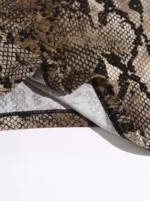 SHEIN Essnce Snakeskin Print Crop Tube Top - Multicolor - View 5