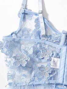 Antifaces De Malla Con Cable Y Tanga - Azul - Ver 3