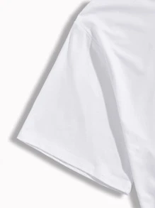 Manfinity Homme 男士 2 件纯色基本款纯色休闲短袖 T 恤，男朋友礼物，工作用