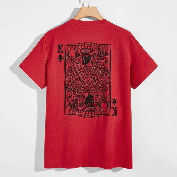 

Men Playing Cards Print Tee, Red