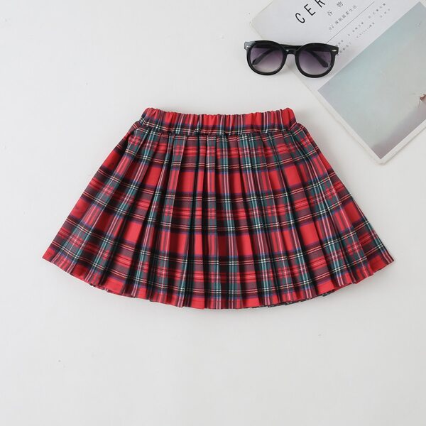 

Toddler Girls Tartan Print Pleated Skirt, Multicolor