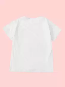 SHEIN Camiseta Con Impresión De Dibujos Animados De Niña Joven - Blanco - Ver 2