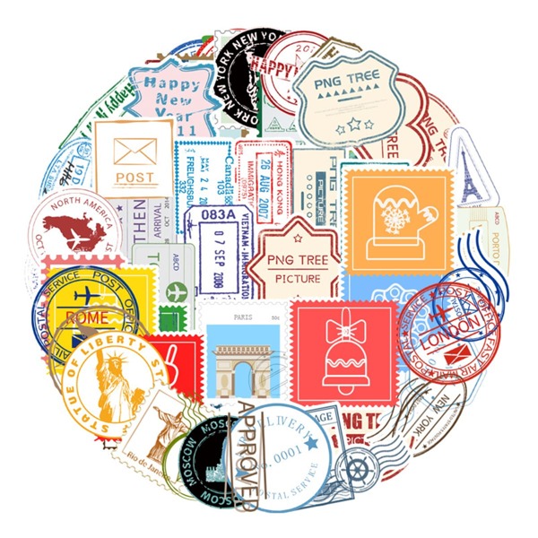 

57pcs Stamp Pattern Sticker, Multicolor