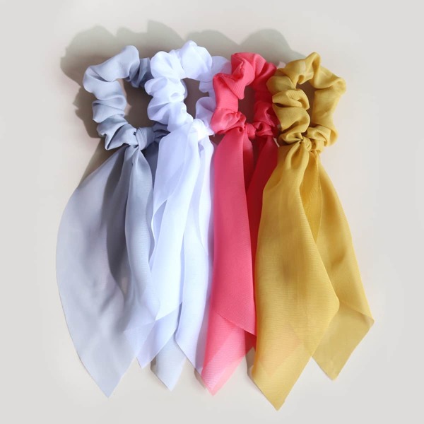 

4pcs Toddler Girls Plain Hair Tie, Multicolor