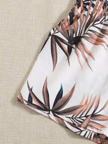 SHEIN VCAY 植物圖案打褶短褲