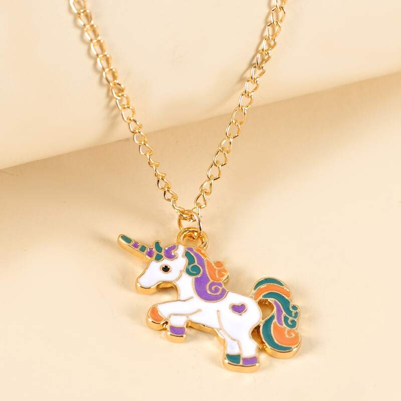 

Unicorn Pendant Necklace, Multicolor