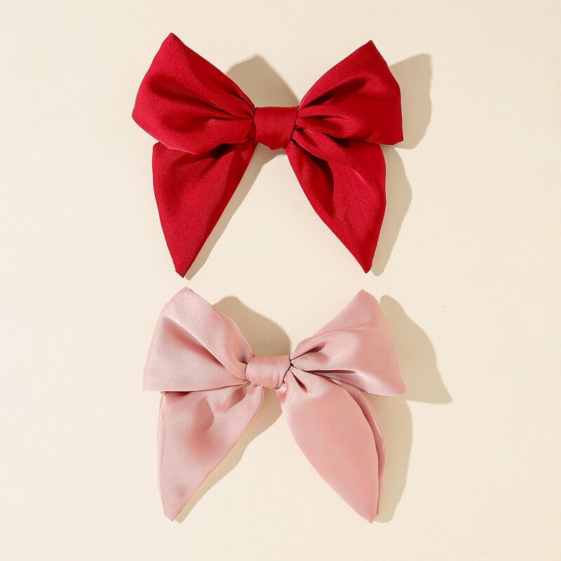

2pcs Bow Hair Clip, Multicolor
