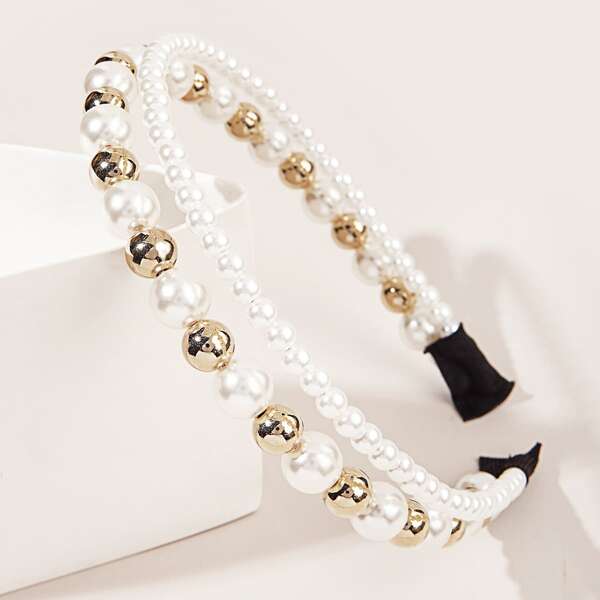 

Faux Pearl Decor Headband, Multicolor