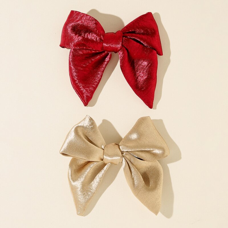 

2pcs Bow Hair Clip, Multicolor
