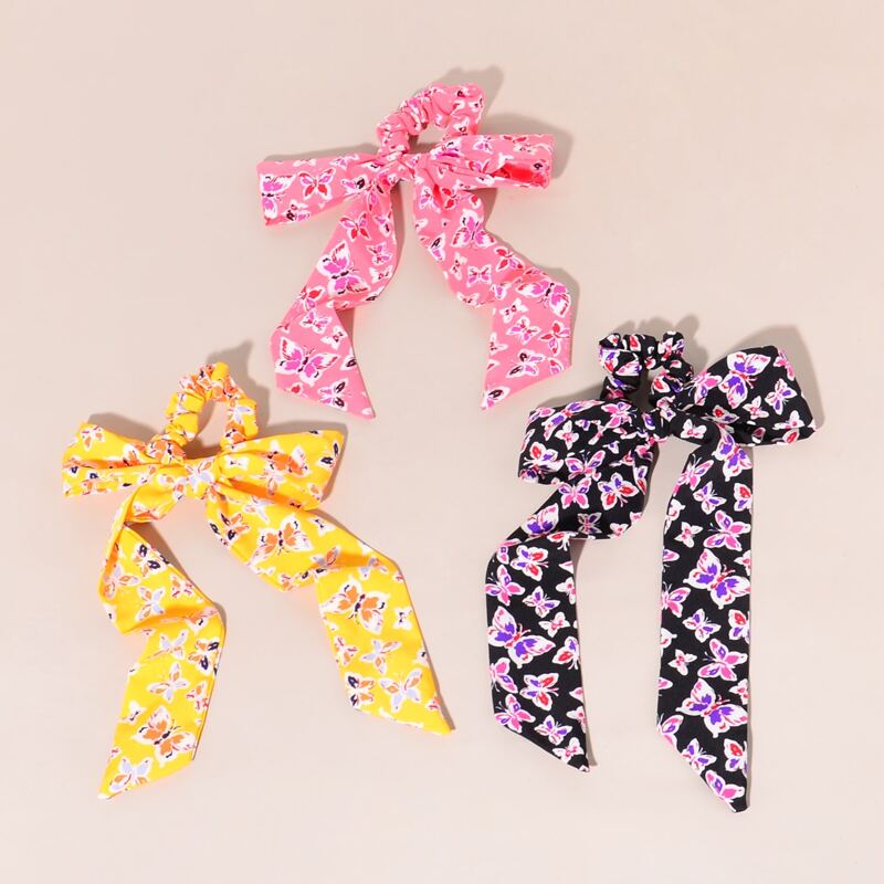 

3pcs Butterfly Scrunchie Scarf, Multicolor