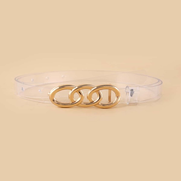 

Metal Buckle Clear Belt