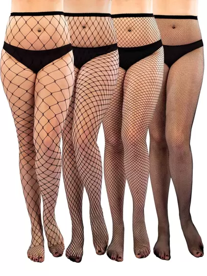 4 Pairs Women's Fashionable Sexy Fishnet Tights