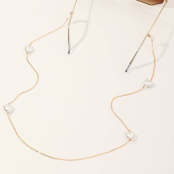 

Girls Heart Decor Glasses Chain, Gold