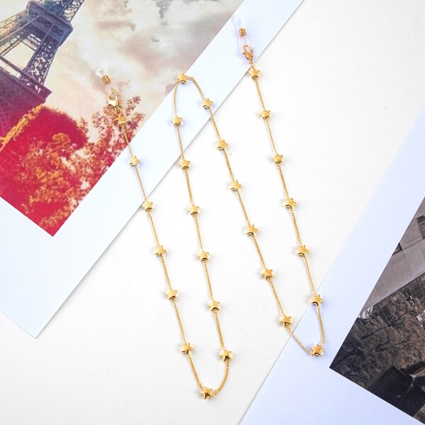 

Star Decor Face Mask Chain, Gold