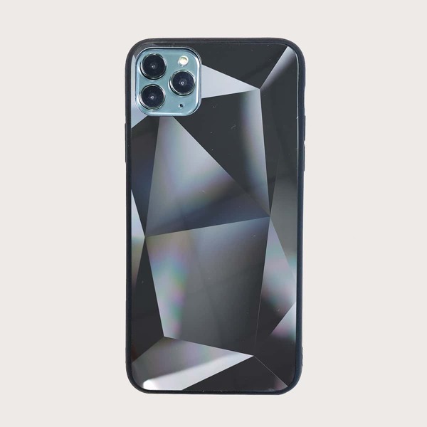 

Geometric Metallic Phone Case, Black