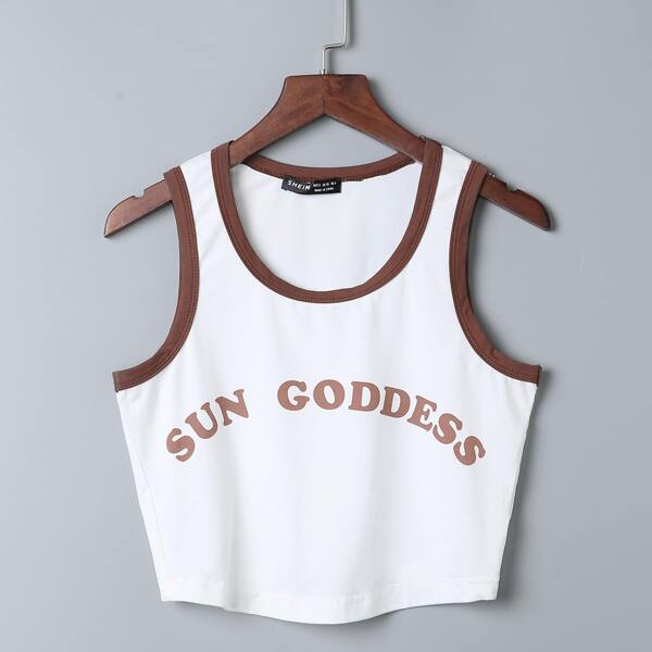 

Letter Graphic Tank Top, White