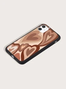 Heart Pattern Phone Case - Brown - View 2