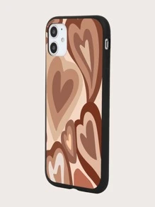 Heart Pattern Phone Case - Brown - View 3